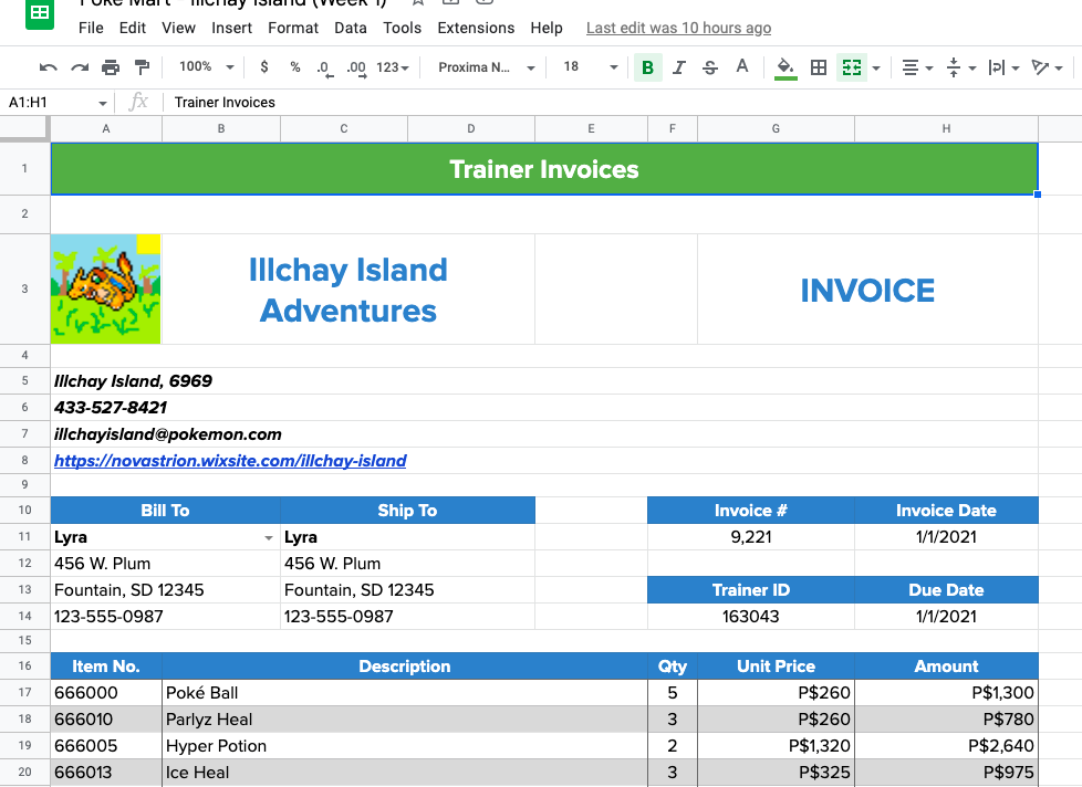 Spreadsheet Screenshot 3